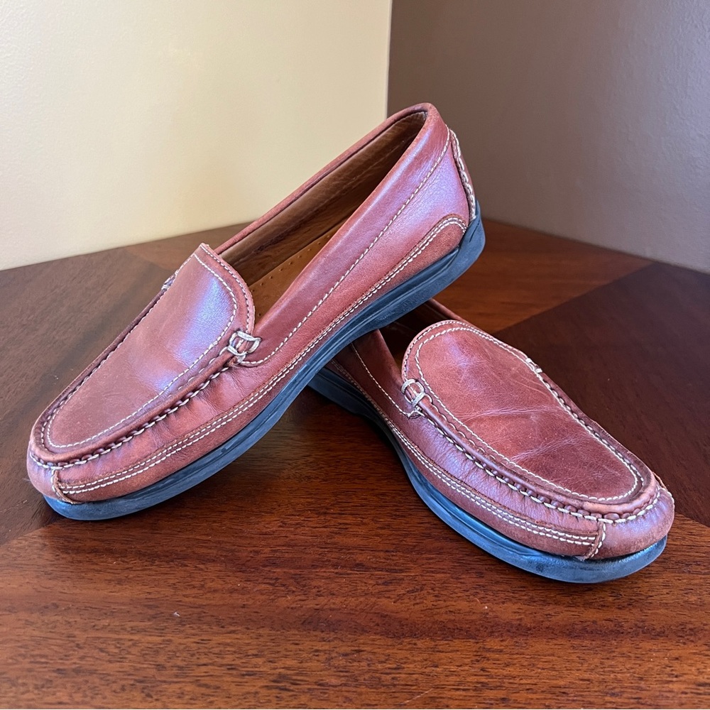 Dockers Men’s Catalina Mock-Toe Loafer in Saddle Brown